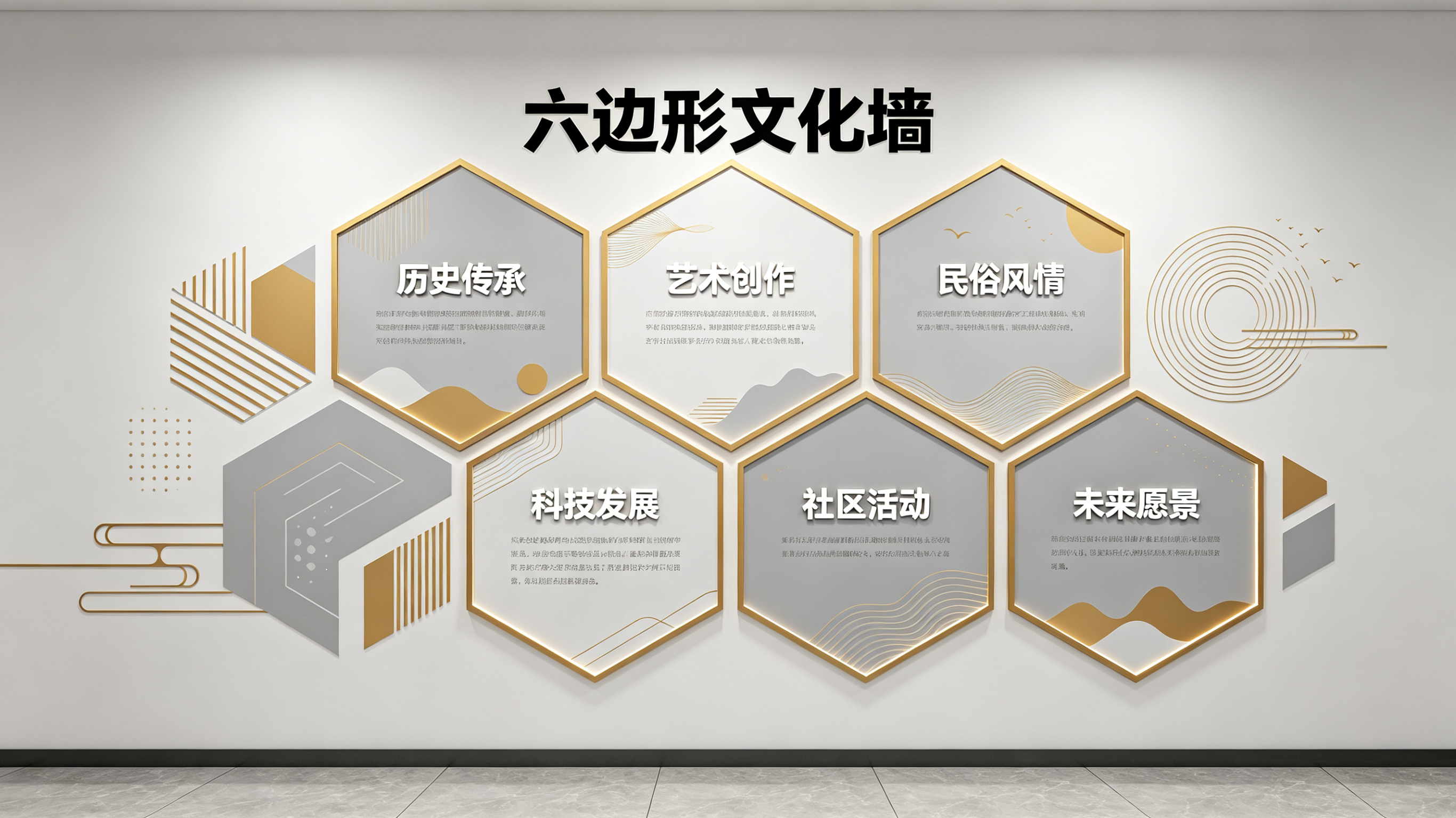 洛阳企业文化墙 | 六边形信息美学